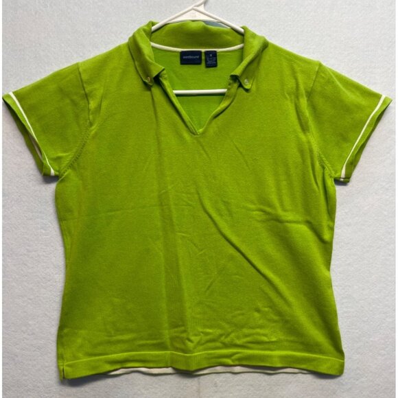 Westbound Tops - Westbound Open V Neck Quarter Sleeve Polo Style Top Shirt Women's Medium